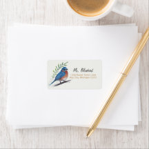Bluebird Bird Art Return Label