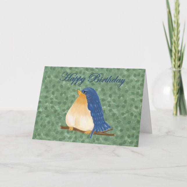 Bluebird Birthday Card (Großes Print) Karte (Vorderseite)