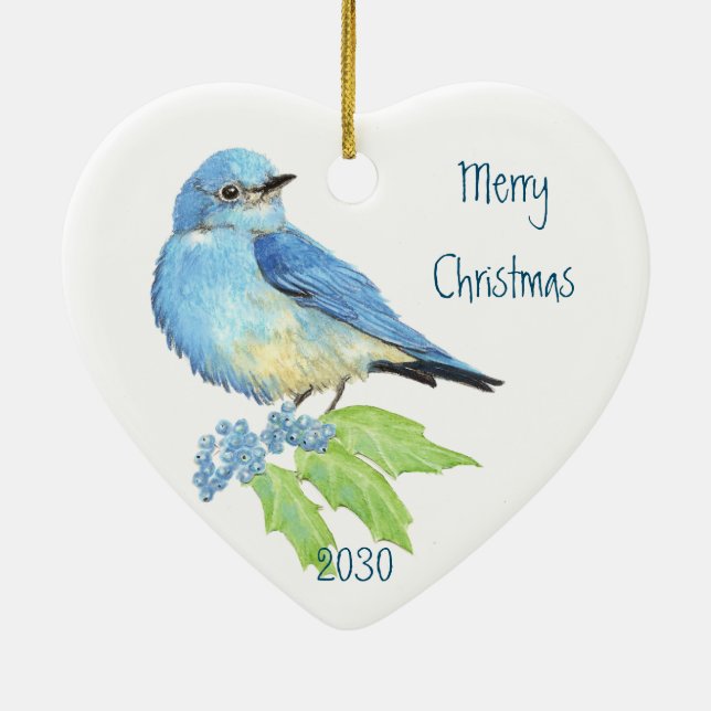 Bluebird Blue Bird Art Collection Keramik Ornament (Hinten)
