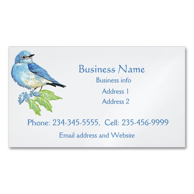 Bluebird Blue Bird Art Collection Magnetische Visitenkarte (Vorderseite)