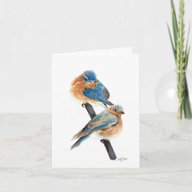 Bluebird Couple Dankeskarte (Vorderseite)