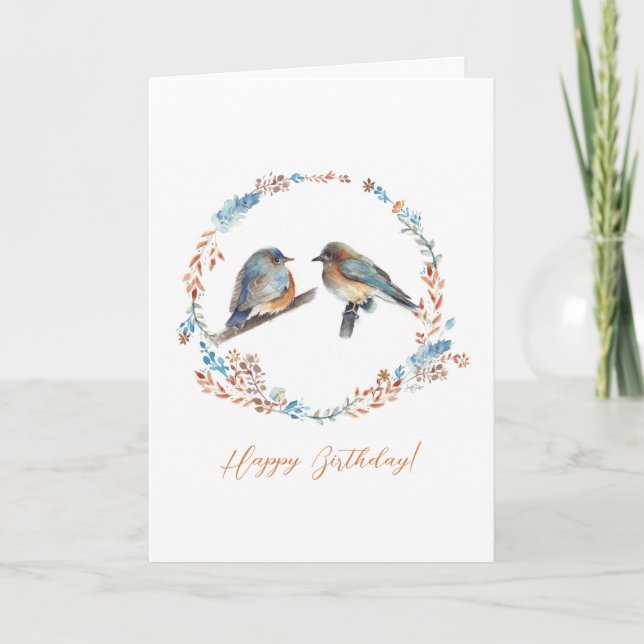 Bluebird Couple Happy Birthday (Vorderseite)