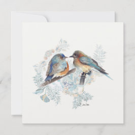 Bluebird Couple Wasserfarbe mit Blumen