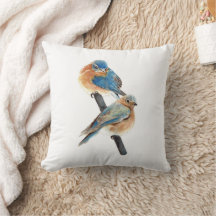 Bluebird Couple Watercolor Art