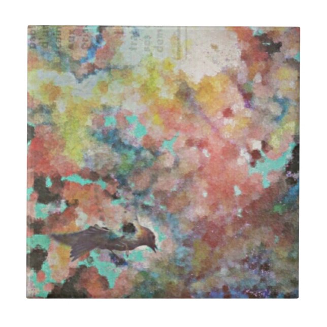 Bluebird Digital Art Fliese (Vorderseite)