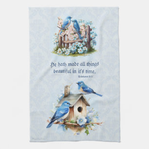 Bluebird Écriture Serviette Birdhouse Ecclesiastes