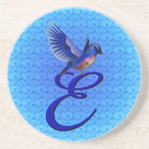 Bluebird Elegant Monogram Initial E Getränkeuntersetzer