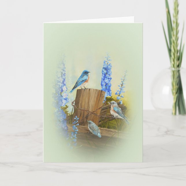 Bluebird Family Gruß Karte (Vorderseite)