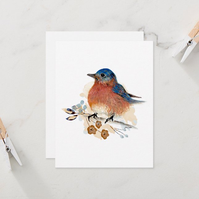 Bluebird-Farbblankkarte (Beautiful Bluebird Watercolor Blank Note Card from Jenn Steffen Art)