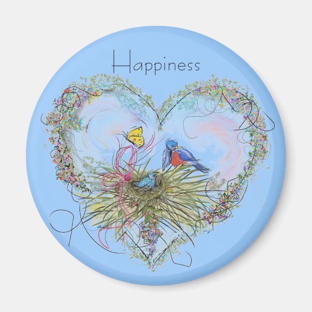 Bluebird Happy Magnet (Vorne)