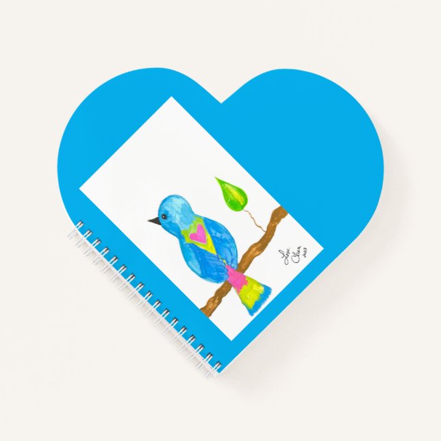 Bluebird Heart Notebook von Liebe Cheri Notizbuch (Vorderseite)