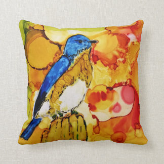 Bluebird im Herbst Kissen