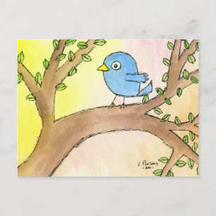 Bluebird in einem Baum Postkarte