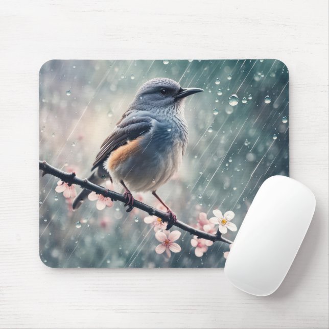 Bluebird in einem Regenfenster Mousepad (Mit Mouse)