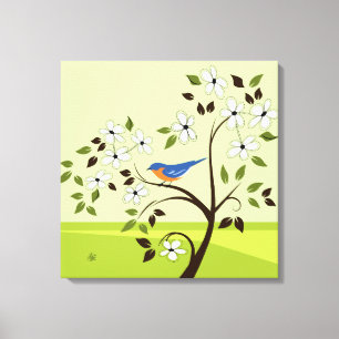Bluebird in Tree Leinwanddruck
