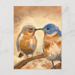 Bluebird Kiss Postkarte