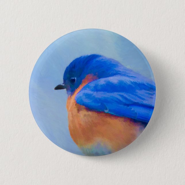 Bluebird-Malerei - Original Bird Art Button (Vorderseite)