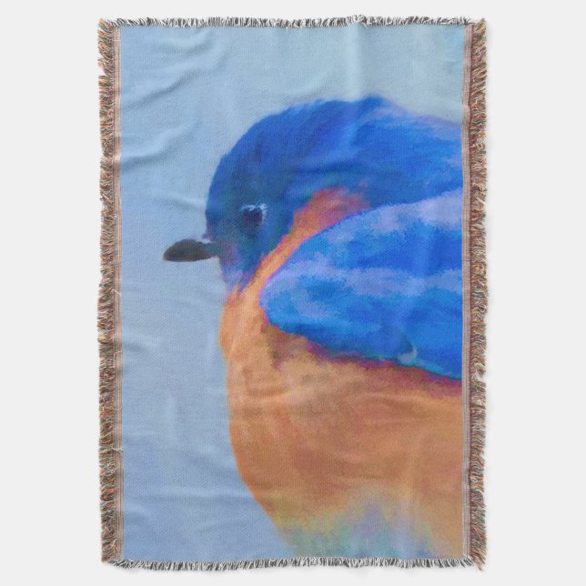 Bluebird-Malerei - Original Bird Art Decke (Vorderseite Vertikal)