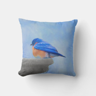 Bluebird-Malerei - Original Bird Art Kissen