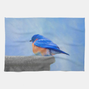 Bluebird-Malerei - Original Bird Art Küchentuch