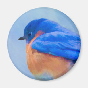 Bluebird-Malerei - Original Bird Art Magnet