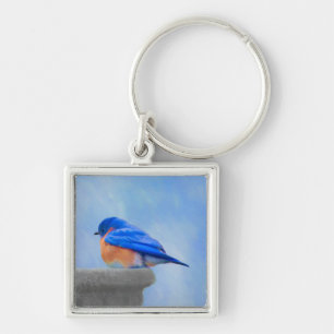 Bluebird-Malerei - Original Bird Art Schlüsselanhänger