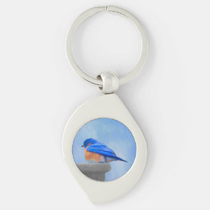 Bluebird-Malerei - Original Bird Art Schlüsselanhänger