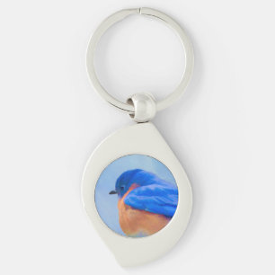 Bluebird-Malerei - Original Bird Art Schlüsselanhänger