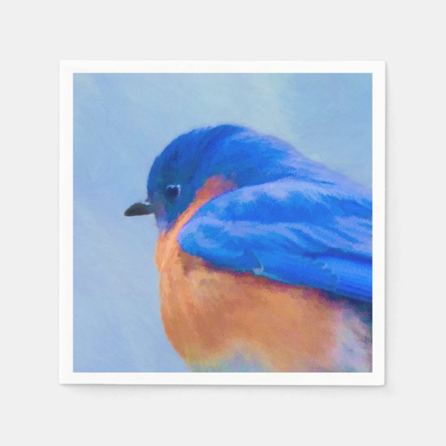 Bluebird-Malerei - Original Bird Art Serviette (Vorderseite)