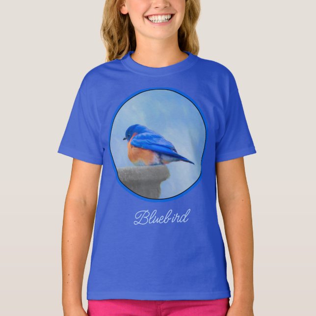 Bluebird-Malerei - Original Bird Art T - Shirt (Vorderseite)