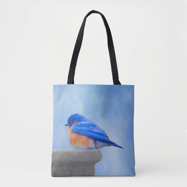 Bluebird-Malerei - Original Bird Art Tasche (Vorderseite)