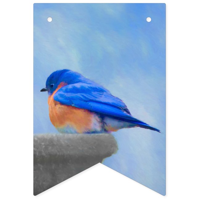Bluebird-Malerei - Original Bird Art Wimpelkette (Erste Fahne)