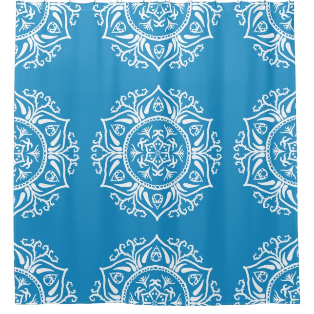 Bluebird Mandala Duschvorhang (Vorderseite)
