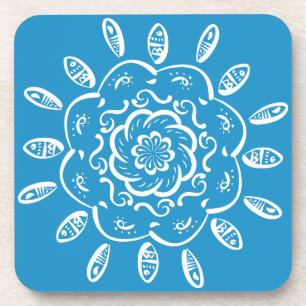 Bluebird Mandala Getränkeuntersetzer