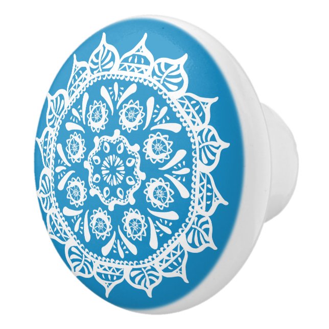 Bluebird Mandala Keramikknauf (Rechts)