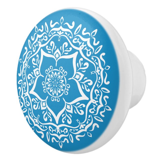 Bluebird Mandala Keramikknauf (Rechts)