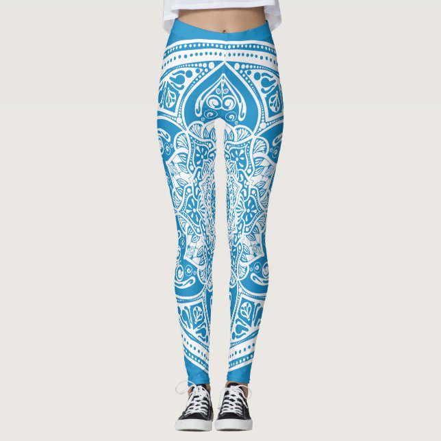 Bluebird Mandala Leggings (Vorderseite)