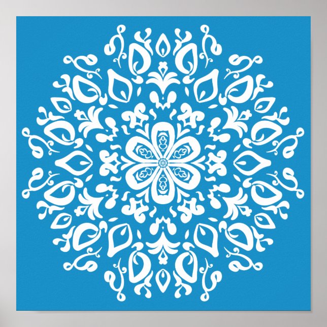 Bluebird Mandala Poster (Vorne)