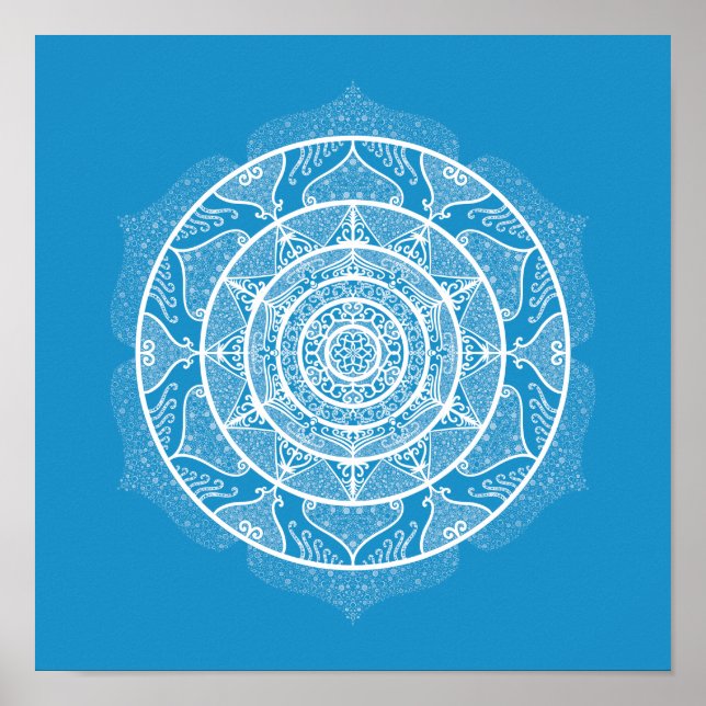 Bluebird Mandala Poster (Vorne)