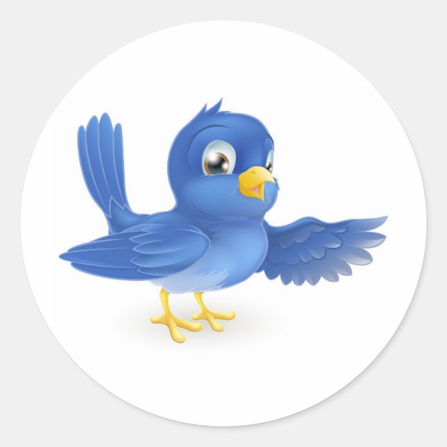 Bluebird-Meldung Runder Aufkleber (Vorderseite)