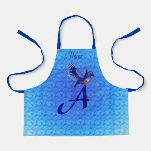 Bluebird Monogram Initial A Your Name Schürze