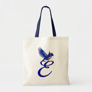 Bluebird Monogram Initial E Elegant Tragetasche