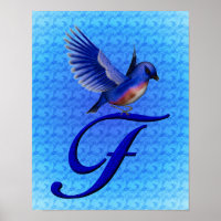 Bluebird Monogram Initial F