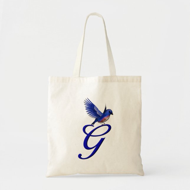 Bluebird Monogram Initial G Elegant Tragetasche (Vorne)