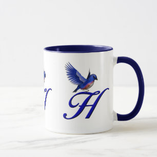 Bluebird Monogram Initial H Elegant Tasse