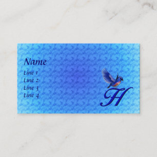 Bluebird Monogram Initial H Elegant Visitenkarte