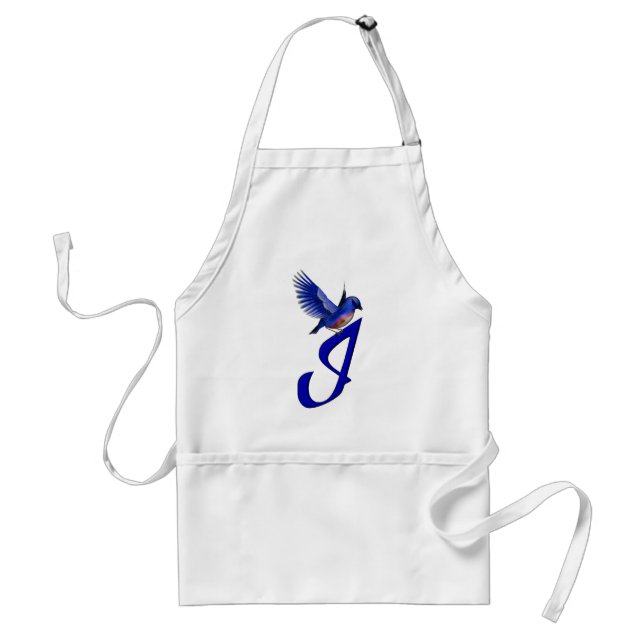 Bluebird Monogram Initial I Elegant Schürze (Vorne)