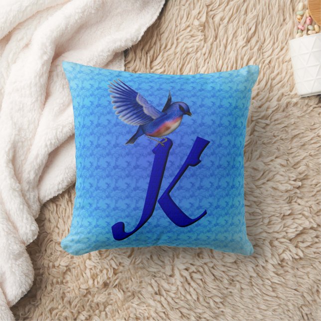 Bluebird Monogram Initial K Kissen (Decke)