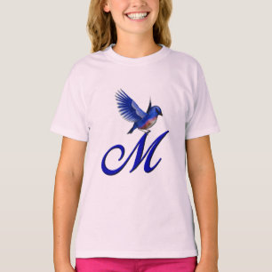 Bluebird Monogram Initial M Elegant T-Shirt