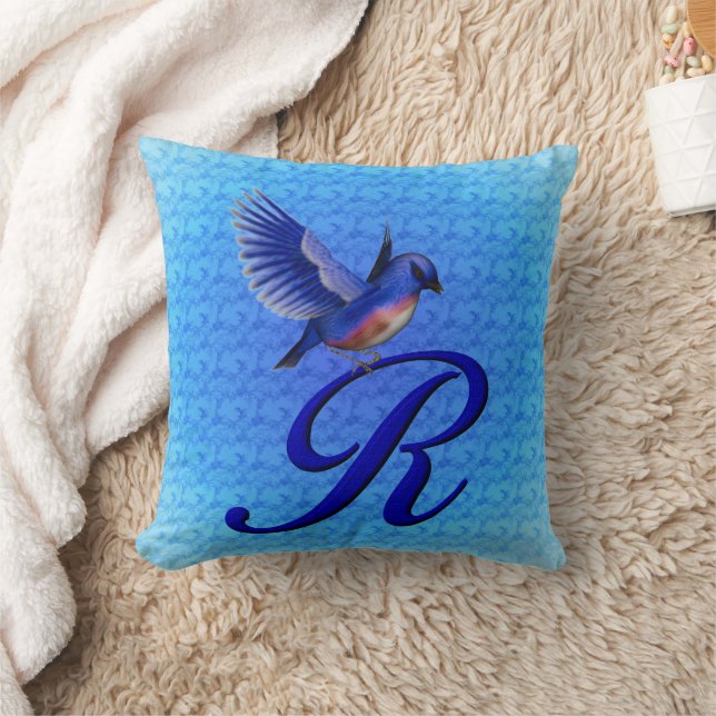 Bluebird Monogram Initial R Kissen (Decke)